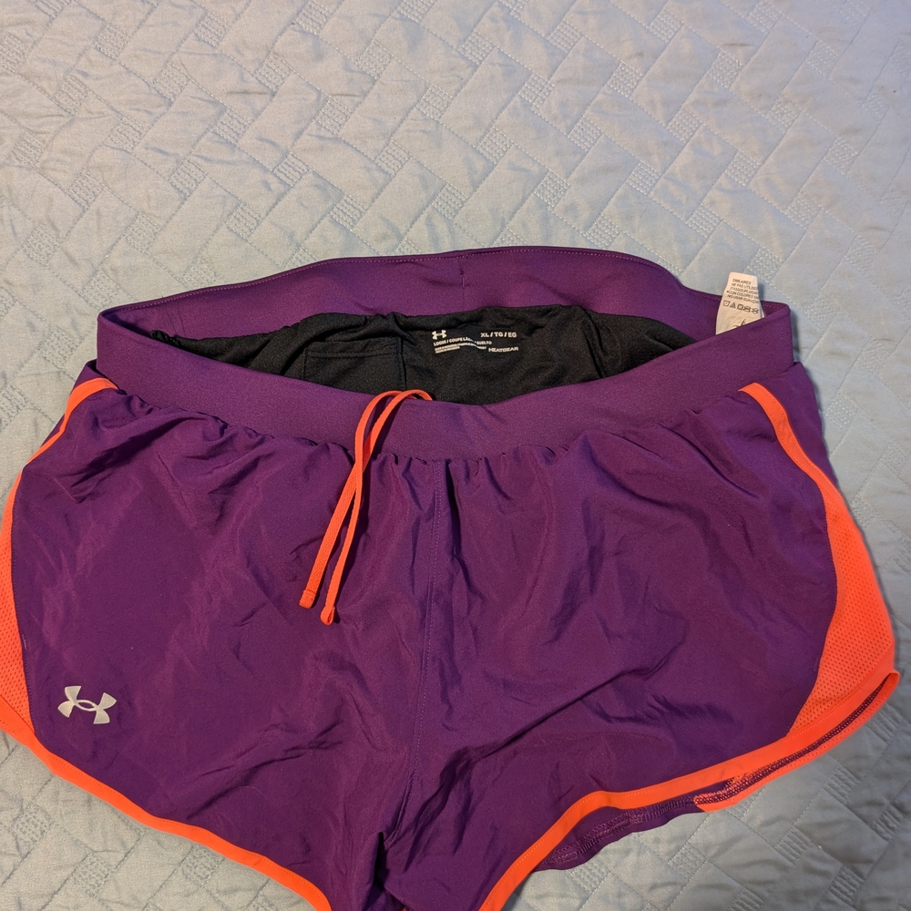 Under Armour Women's Purple and Orange Shorts
